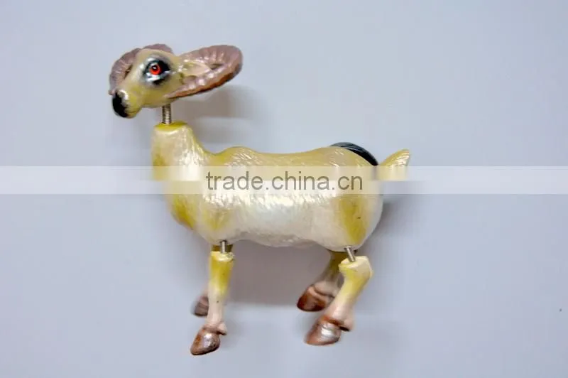4 inch Pearl Powder Colorful Goat Plastic Fridge Magnets