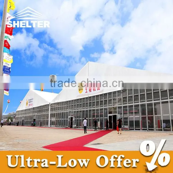 30x30m Trade show tent with Toughened glass