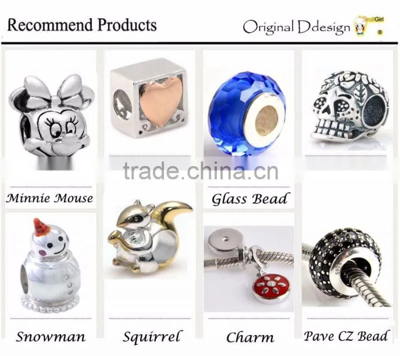 925 sterling silver SNOWFLAKE charms beads Bracelet European bead DIY