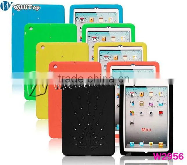 for ipad mini bling hard case,Luxury Bling Peacock Feathers Silicone case