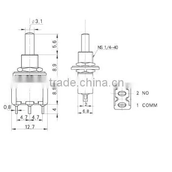 Mps mini toggle switch&sub-monentary push button switch