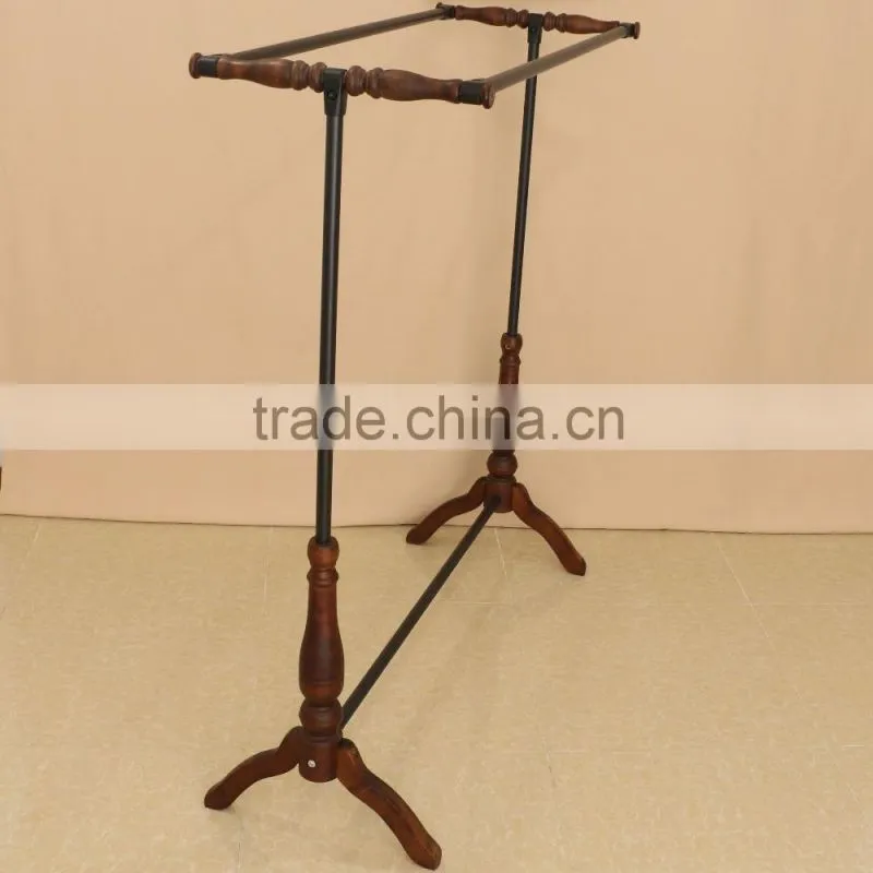 QD-F170 Wooden clothes hanging drying /display rack