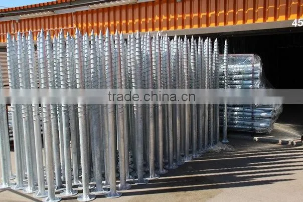 ground solar mounting system Helical Ground Screw Piles for Foundation of Solar Photovoltaic Brackets Spiral Post