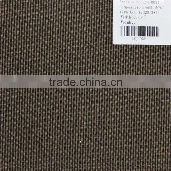 32s/2*12 stripe yarn dyed linen and cotton fabric