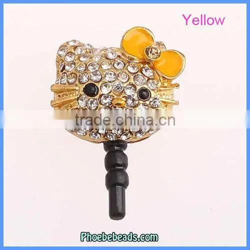 Wholesale 3.5mm Earphone Jack Dust Plug Cell Phone Headphone Dustproof Ear Cap Hello Kitty For Iphone Ipad MDP-M06D
