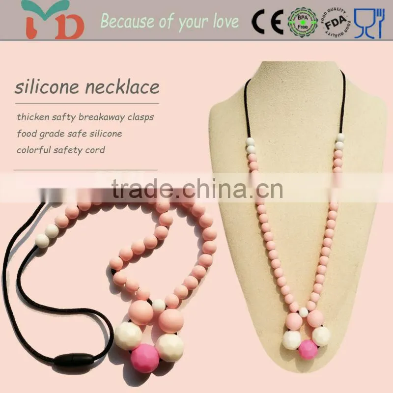 Teething Necklace Chic BPA Free necklaces jewelry,fashion necklaces jewelry 2015,silicone fashionable jewelry