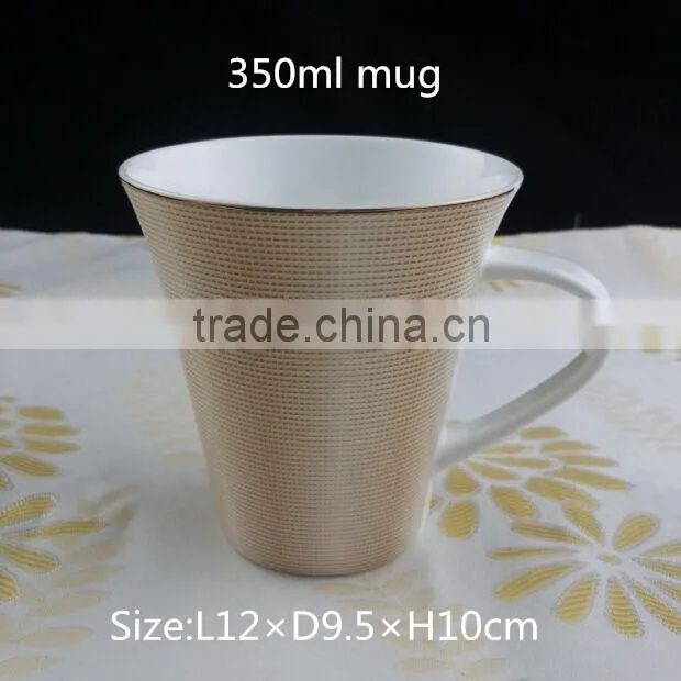 350ml gloden color mug cup and saucer