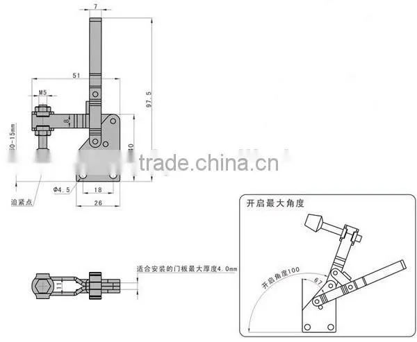 Wholesales SK3-021H-4 industrial vertical type clamp