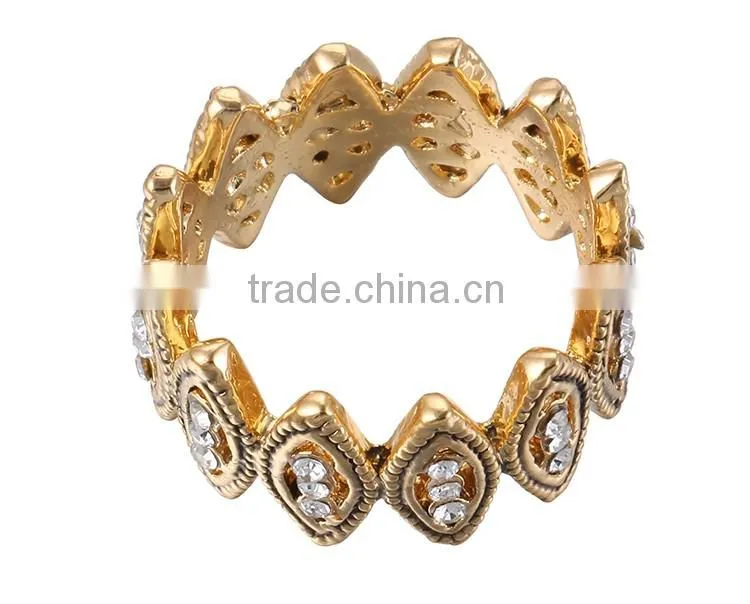 gold plated jewelry diamond fashion gold ring unisex jewelry 2015