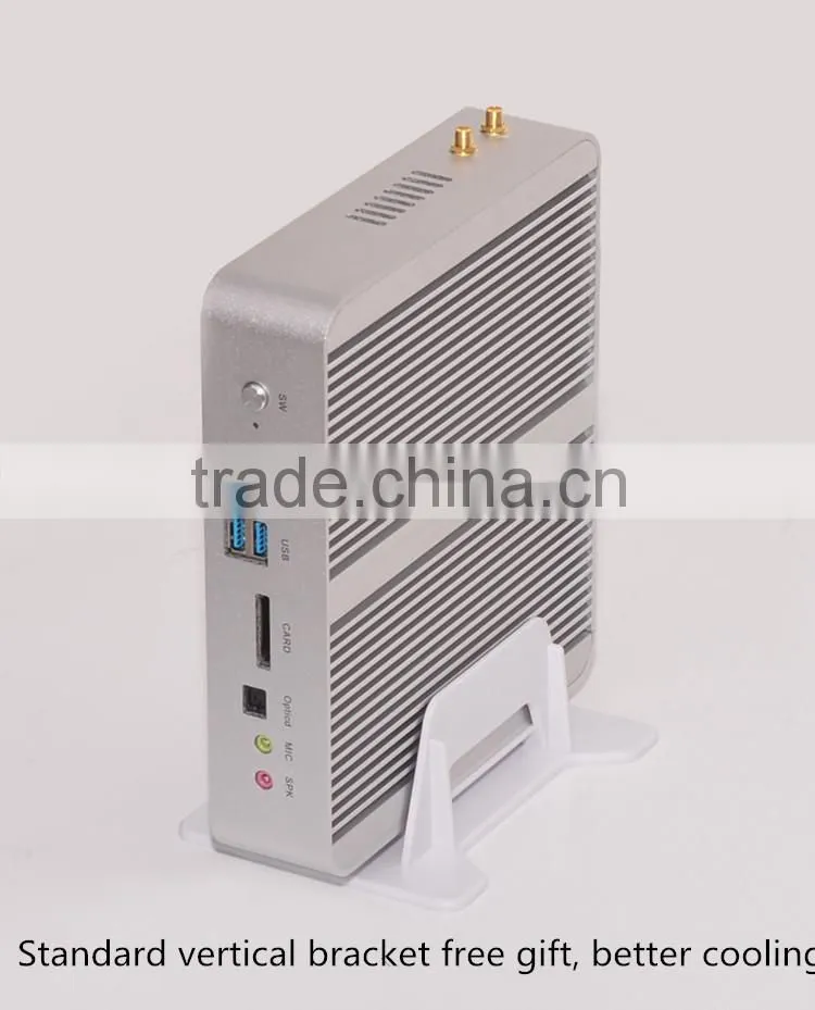 mini pc/mini chassis dual N2810/fanless HTPC/tv box/industrial personal computer with All aluminum 8GB DDR3 1600MHz