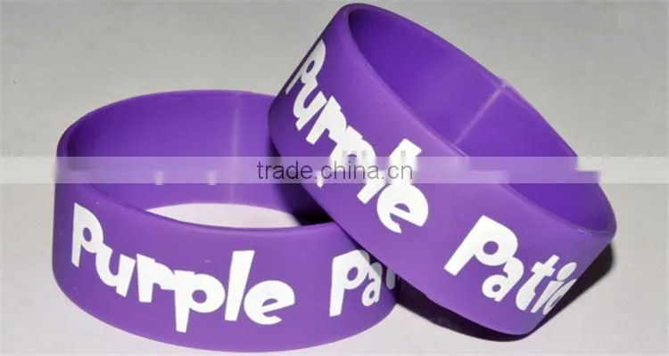 Customize 1 Inch Wide Silicone Bracelets Printed Silicone Wristband