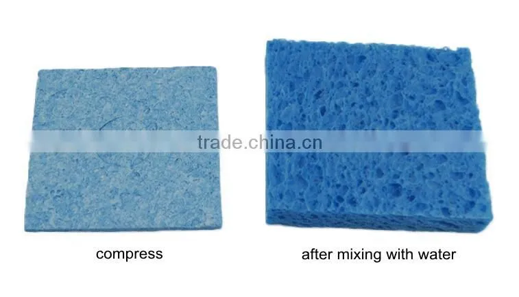 compressable to 1-2mm cellulose pop up sponge soldering tips cleaning sponge custom-made