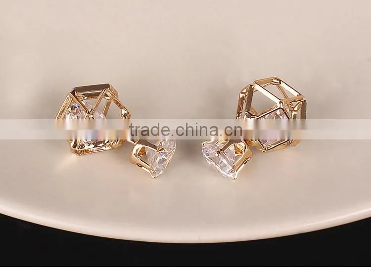 double faced handmade crystal earring, crystal ball earrings