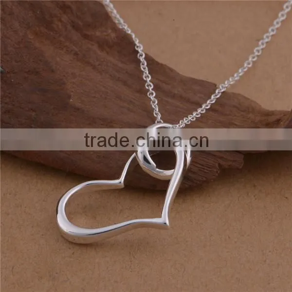 heart model 925 sterling silver jewelry wholesale necklace