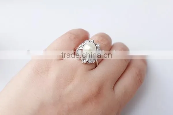 adjustable freshwater pearl ring size 925 silver wholesale