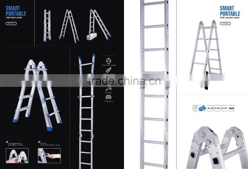 aluminum little giant ladder, en 131 multi-purpose aluminum ladder 4*3 4*4 4*5