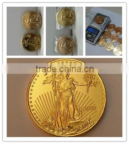 .999 fine gold folk art style gold coin/high imitation 22karat souvenir use gold coin in stock