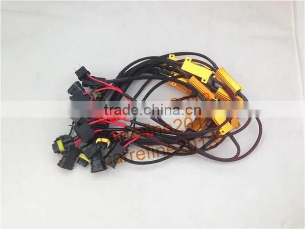 50W 1157/BAY15D LED wiring harness LED error canceller LED warning canceler cables