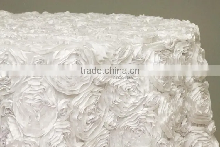 132" Round Table Cloth Wedding Rosette Table Cloth