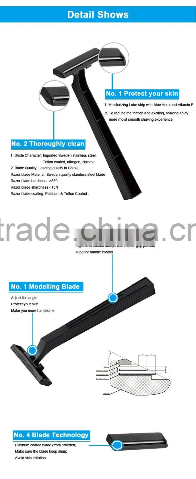 Plastic Handle Disposable Hospital Razor