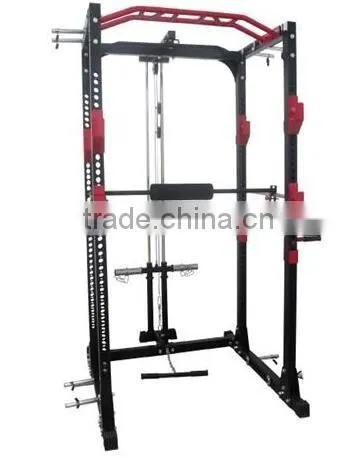 Strong Steel Gym Equipment Body Building Squat Rack With Lat Attachment For Home Gym Exercise H0180