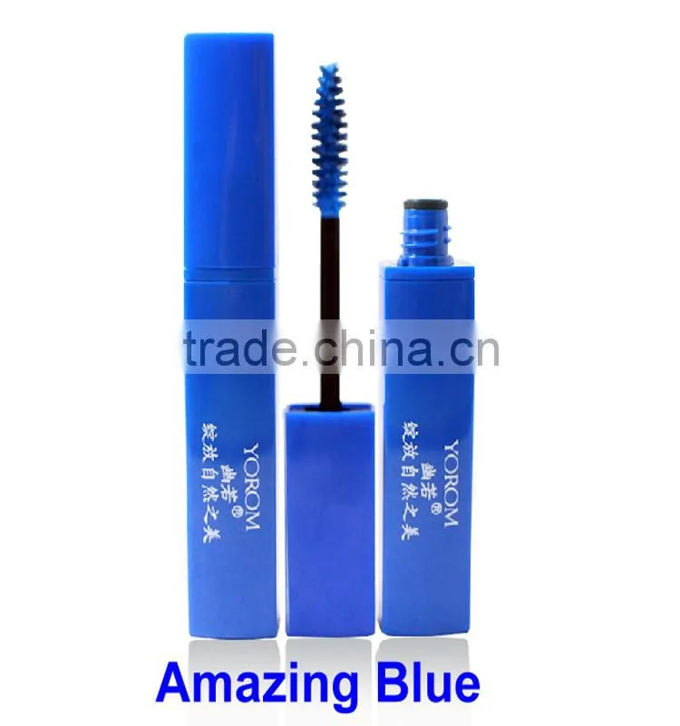 High quality Yorom waterproof color mascara in plastic tube hair color mascara Black Brown Purple Green Blue