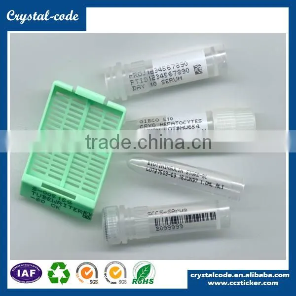 Custom logo self adhesive waterproof vial label