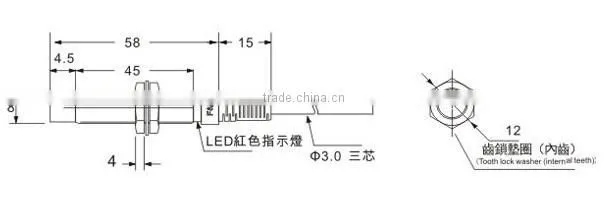 M8 F&C F3C-08KN02 Series Inductive Proximity Sensor, 2 Years warranty, 360 Degree LED View, NON-Flush 12~24VDC Sensor
