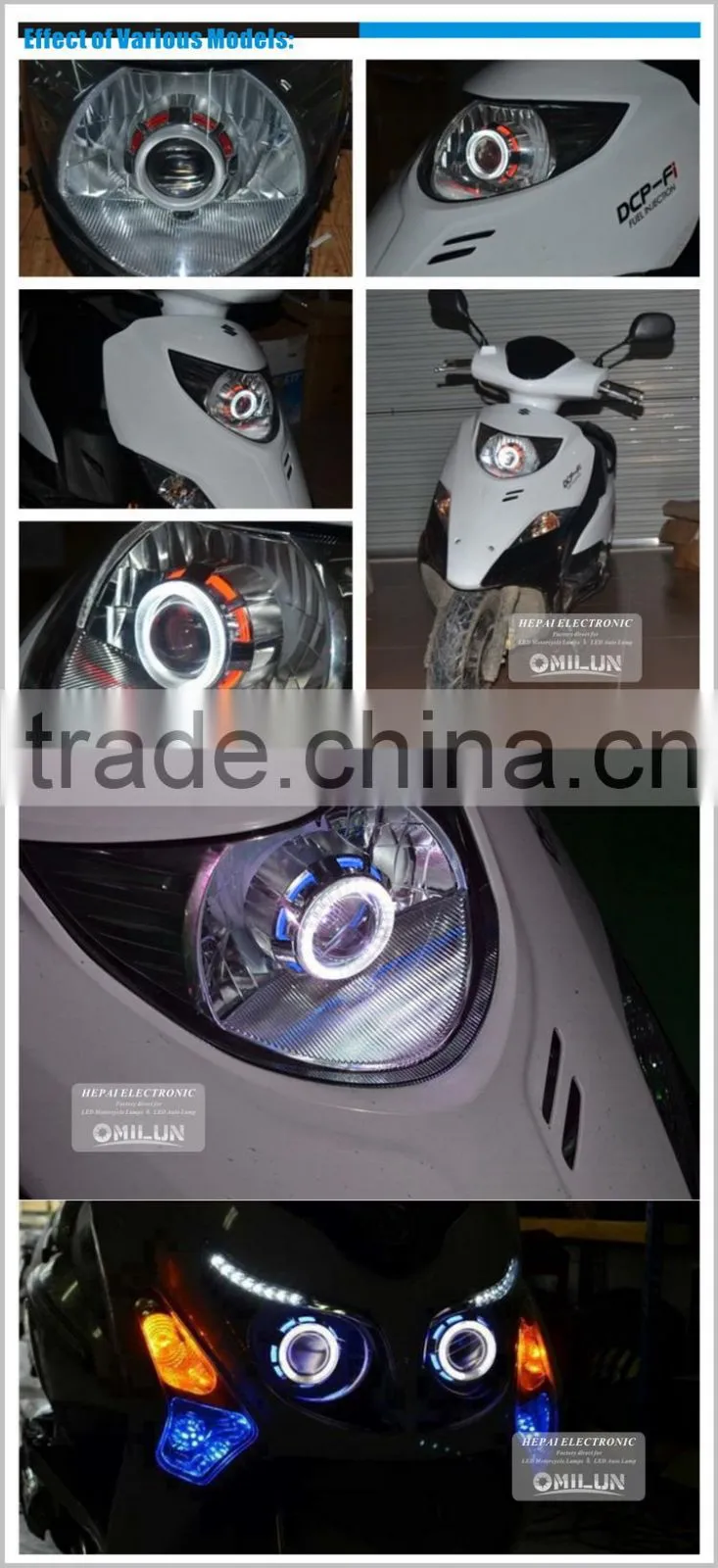 35W 2'' inch Universal Motorcycle Headlight with Double Angel Eyes