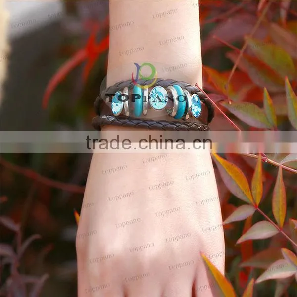new arrival friendship leather bracelet fashion braid genuine leather bracelet jewelry