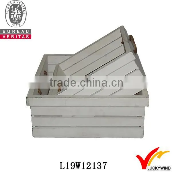 White Fruit Storage Distressed Small Wooden Crates