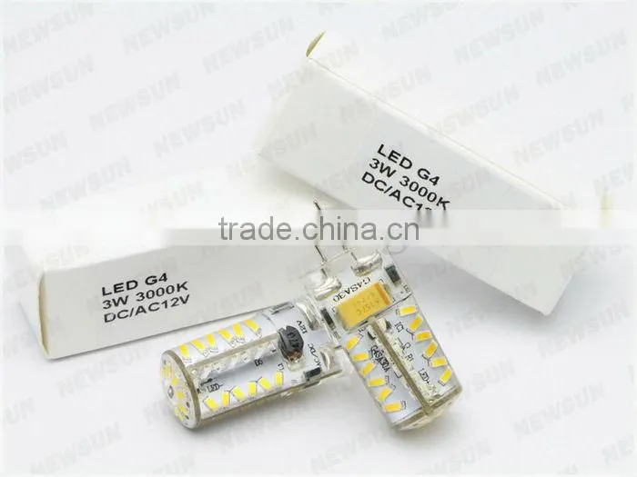 2014 Most popular G4 led corn bulb light 3W 57pcs SMD DC/AC 12V G4 lighting bulbs