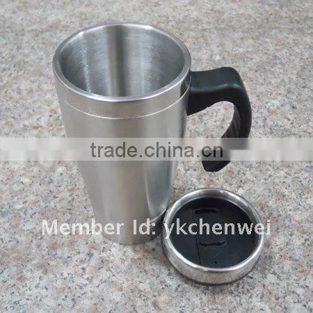 16OZ Double wall stainless steel travel mug with handle