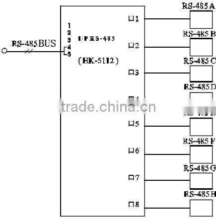 HK-5112 Industrial blue 650g RS232/485 to 8 Ports RS-485 HUB