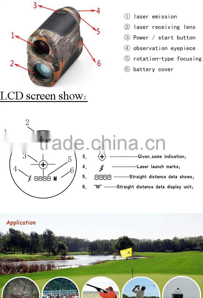BIJIA 5x25 500m Optical Infrared Laser Rangefinder for Out-Door Hunting