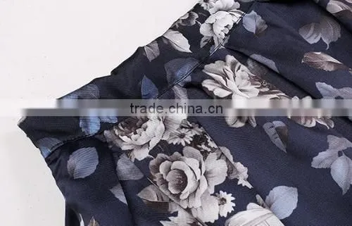Hot Women Ladies Vintage Style High Waist Floral Casual Party Midi Pleated Skirt