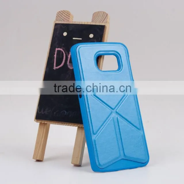 2015 PU Leather Case With Kickstand For Samsung S6 Edge, For Samsung S6 Edge Kickstand PU Case