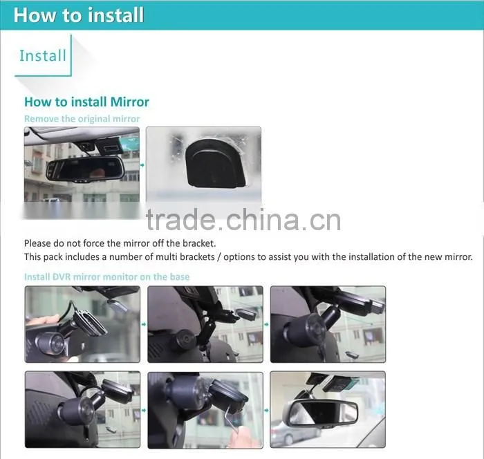 Germid EV-043-LA Full HD 1080P Car DVR in Rearview Mirror, Auto Dimming Rear Mirror with Wireless Rear Camera