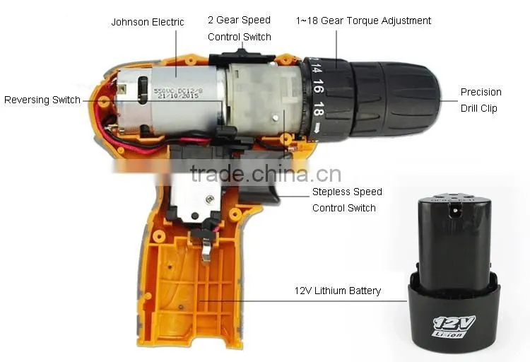 AM-D1200C,12V Rechargeable Portable Electrical Drill
