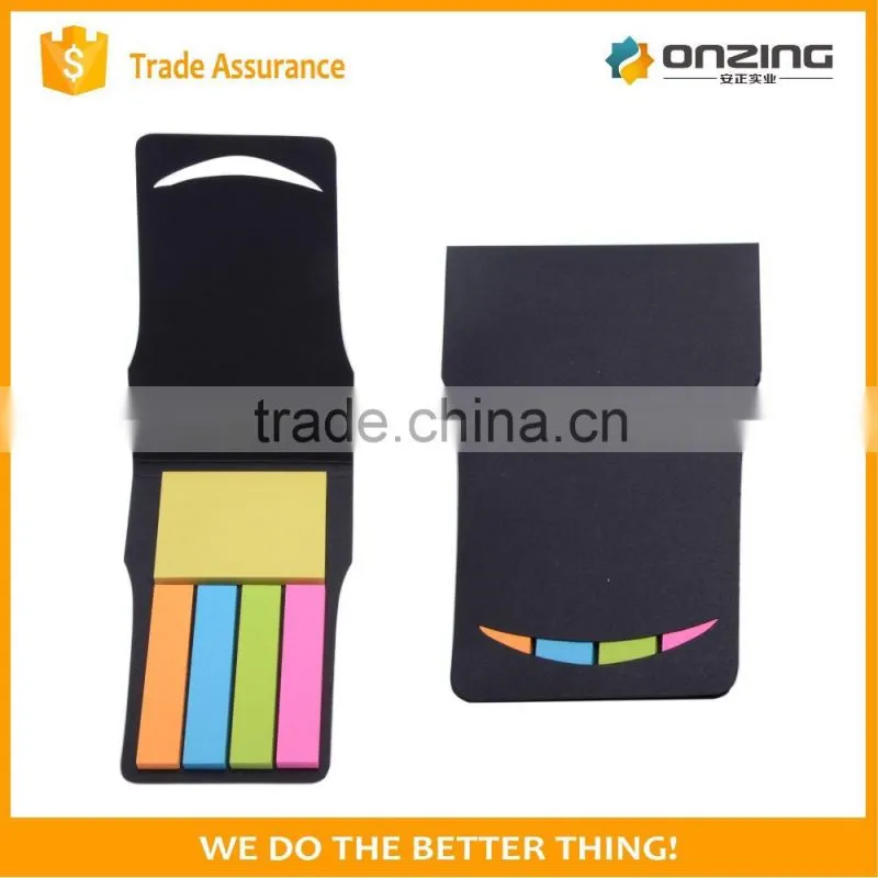 New style black card cover neon sticky notes memo notepad