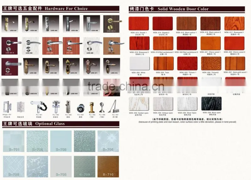 2015 new product single mdf room door design with handle
