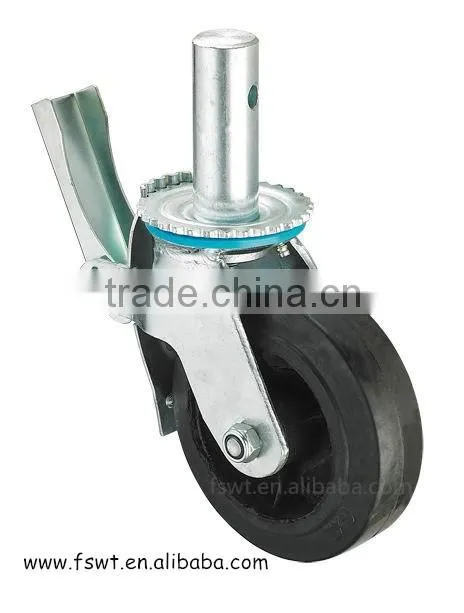 Medium duty 4 Inch Industrial Black Rubber Caster Wheels