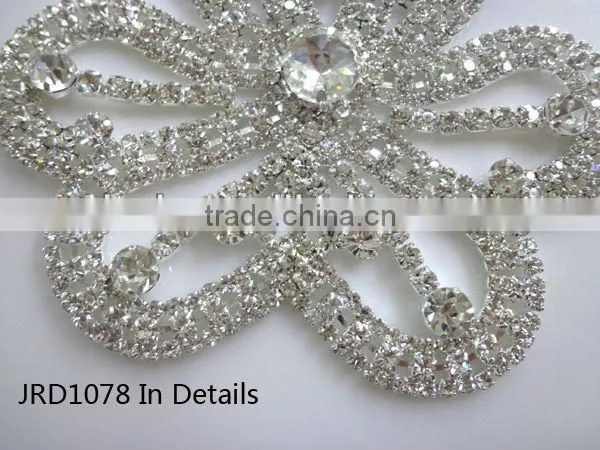 Wholesales New Style Popular Design Flower-shaped Rhinestone Lace for Decoration in Bulk