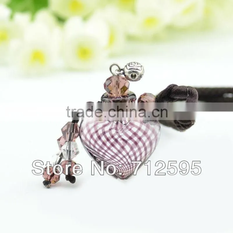 2013 new blue ground glass pendant Daisy Wishing Bottle back Long Cord Necklace