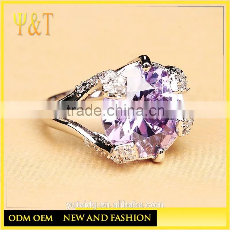 Jingli Jewelry Purple Gemstone Engagement Ring For Women (YJ-834)