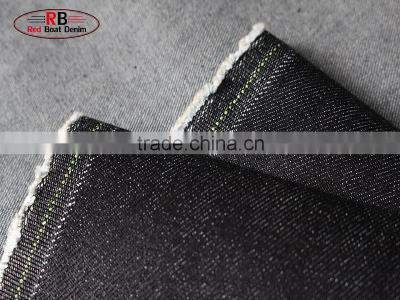 12oz Blue Gray Color Slub 100%Cotton Stretch Denim Fabric
