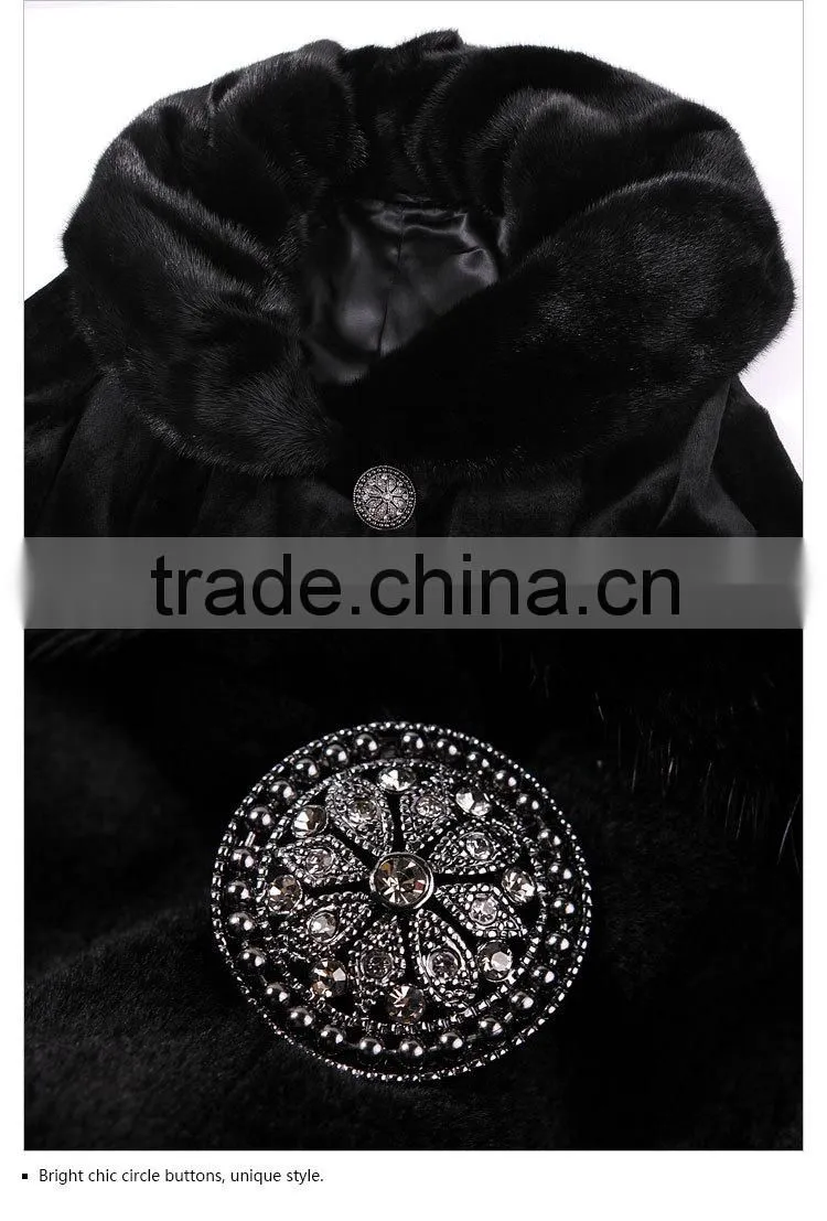 Discout winter long 100% real mink women fur coat for sale