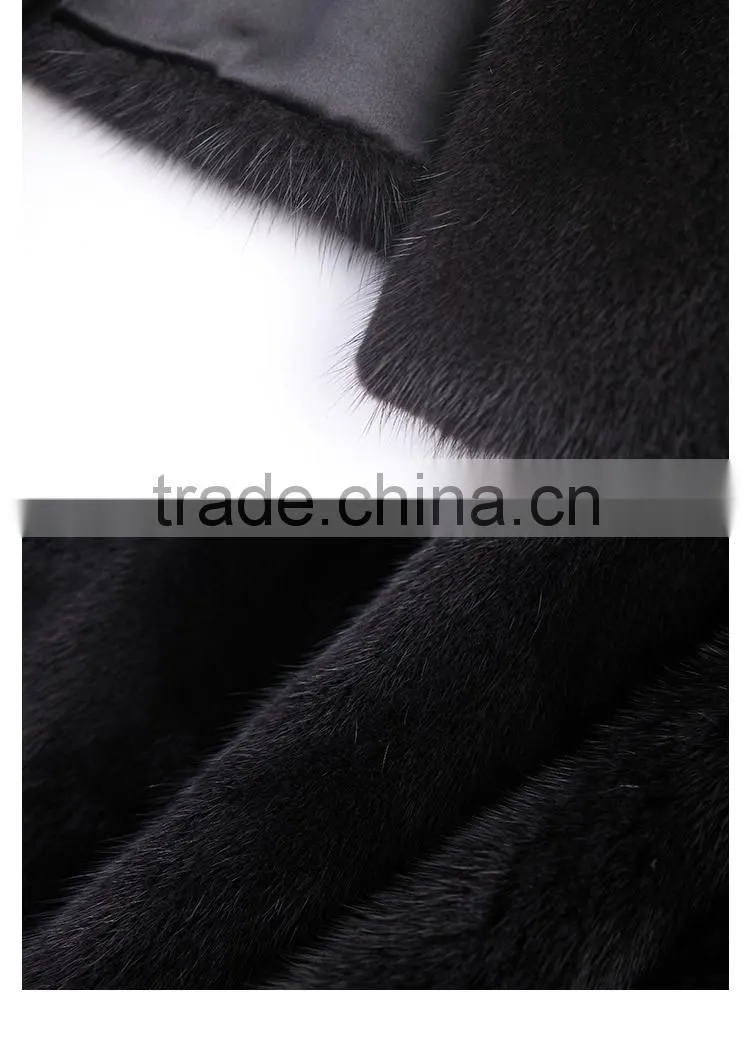 Wholesale top quality black slim mink womens fur coat from China