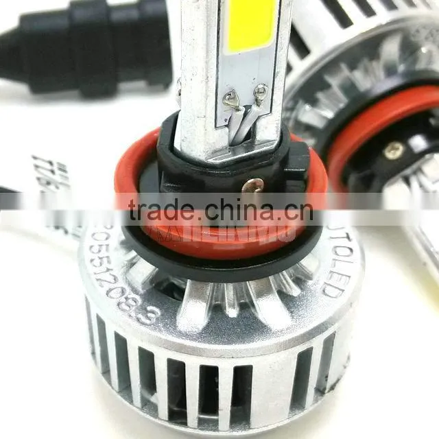 Universal Car Headlights 36W 3COB 3300LM LED H8 H9 H11 6000K White 3000K Yellow Amber LED COB Headlamp