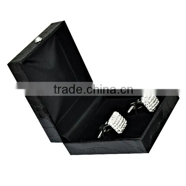 fashion jewelry stainless steel crystal square men's cuff links